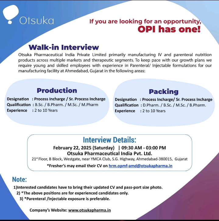 Otsuka Pharma Walk-In