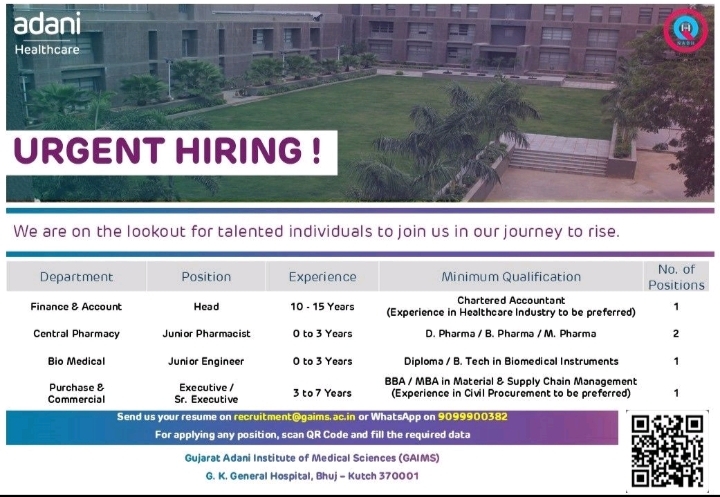 Adani Healthcare Job 2025