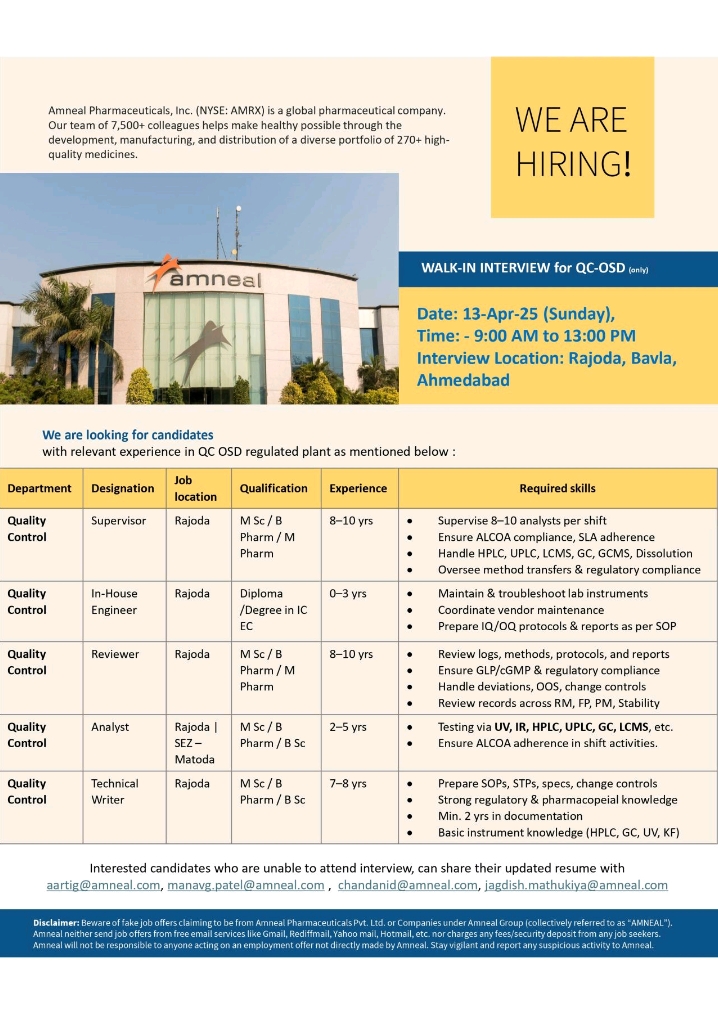 Latest jobs in pharmaceutical companies