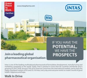 Intas Pharma Walk In Interview 2025