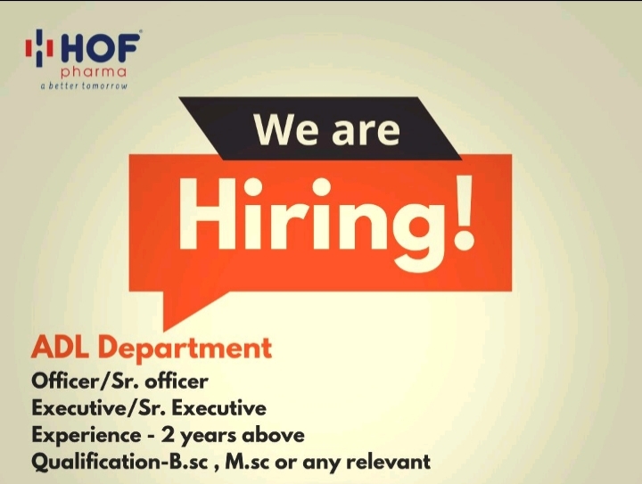 HOF Pharma Job in Ahmedabad 2025