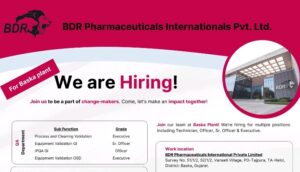 BDR Pharma (Baska) Hiring 2025