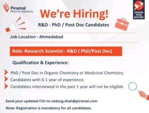 Piramal Pharma R&D Hiring 2025