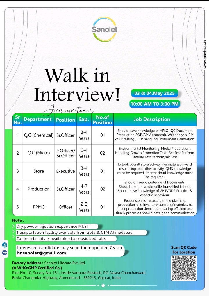 Sanolet Walk In Interview 2025