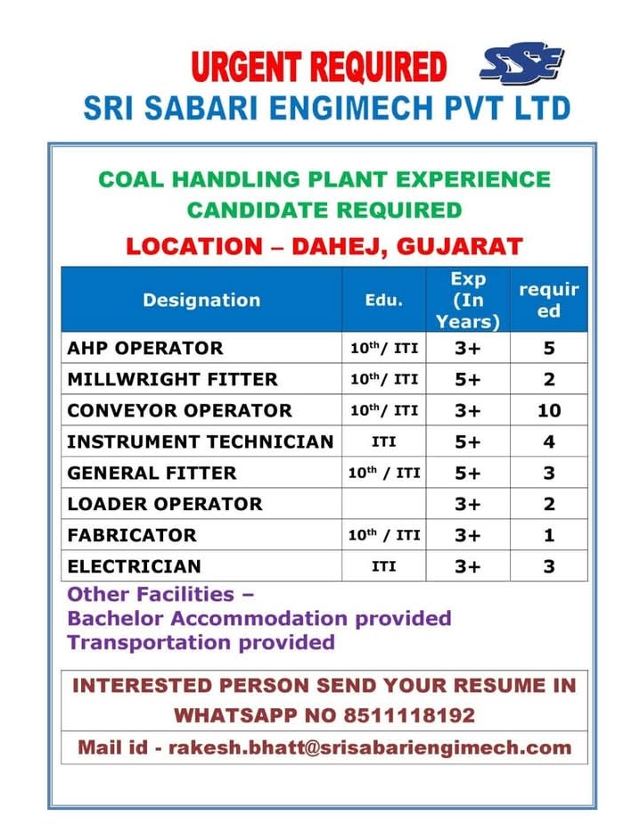 Sri Sabari Engimech Hiring 2025