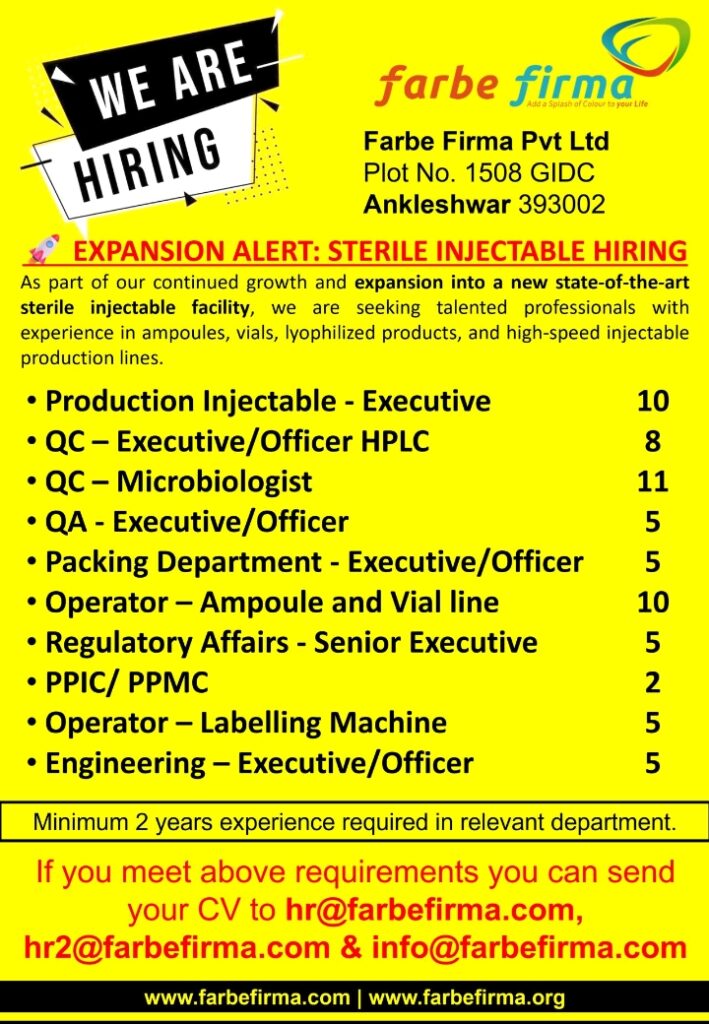 Farbe Firma Hiring 2025