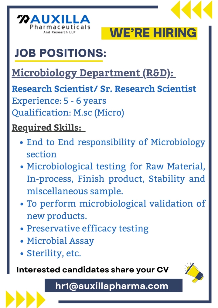 AUXILLA Pharma Hiring 2025