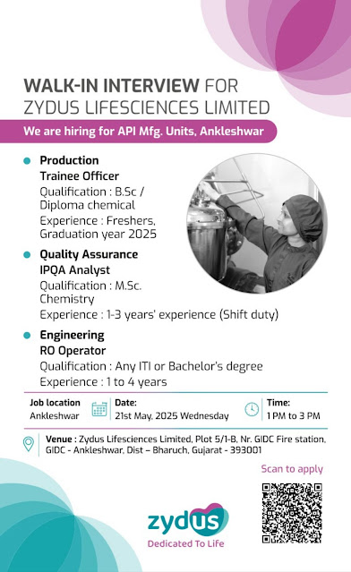 Zydus Lifesciences Walk In Interview 2025