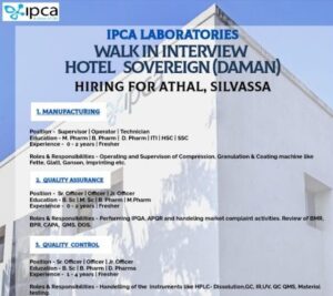 IPCA Laboratories Walk In Interview 2025