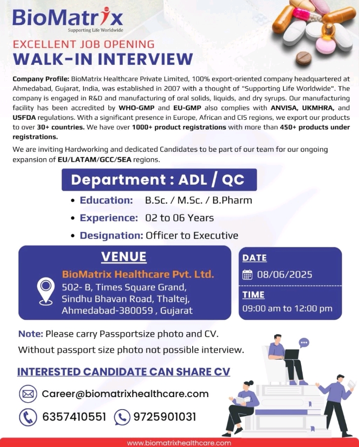 Biomatrix Walk in Interview 2025
