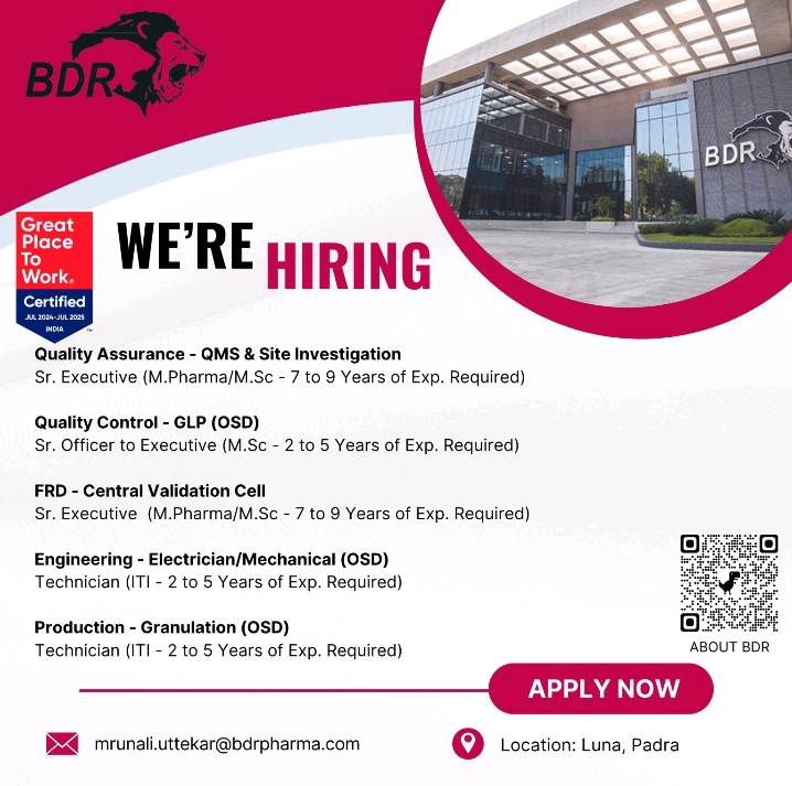 BDR Pharma Job Opportunity 2025