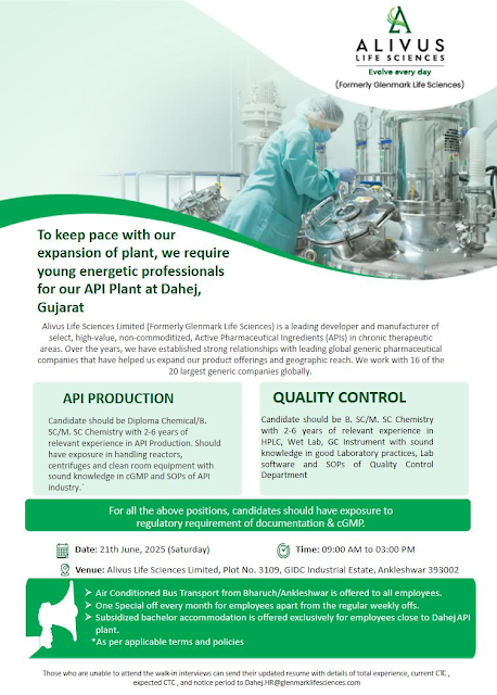 Alivus Life Sciences Walk In Interview 2025