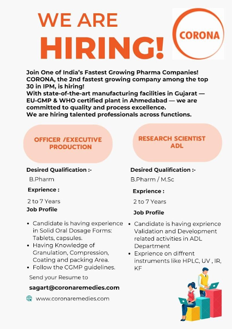 Corona Remedies Latest Vacancy 2025