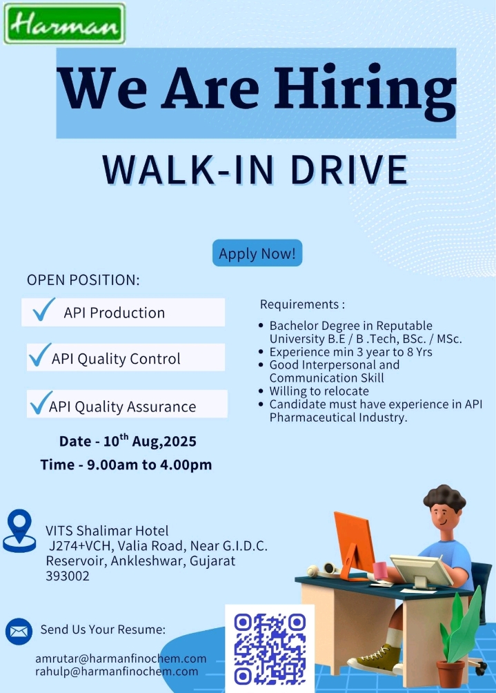 Harman finochem Ltd Walk in Interview 2025