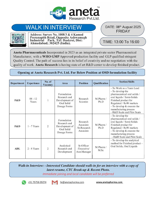 Aneta Research Walk In Interview 2025