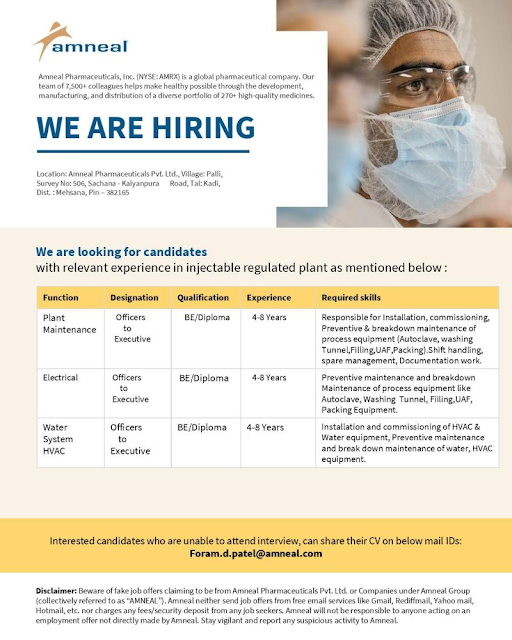 Amneal Pharma Hiring Interview 2025