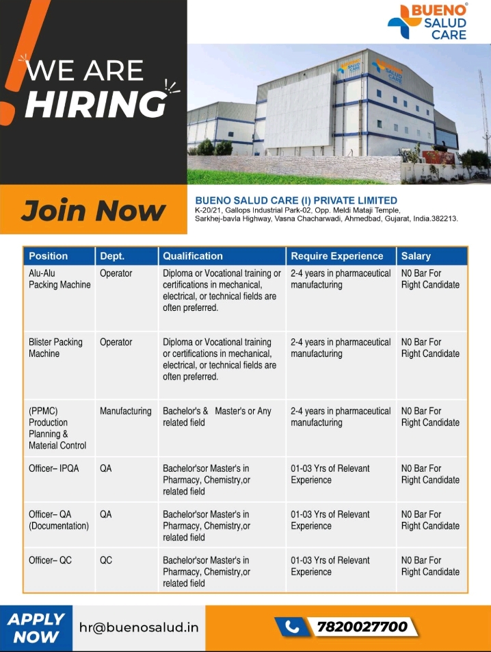 Pharmaceutical Jobs in Ahmedabad 2025