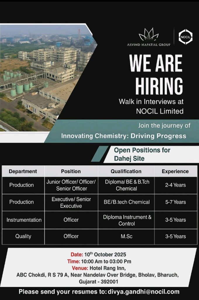 NOCIL Limited Walk-In Interview 2025