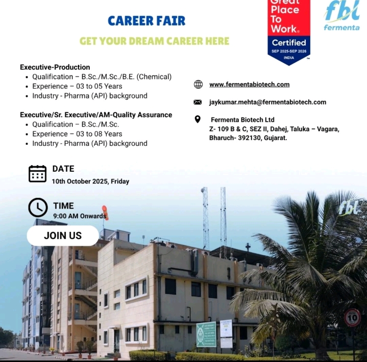 Fermenta Biotech Ltd Career Fair 2025