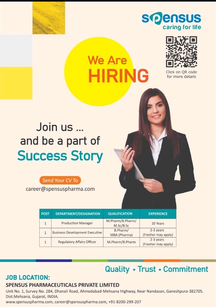 Spensuss Pharma Hiring 2025