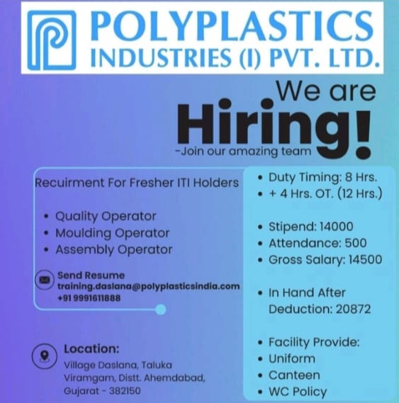 Polyplastics Industries Latest Vacancy 2025